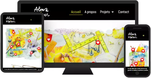 Aperçu du site web ALMA KAISER ILLUSTRATRICE - vitrine réalisé par Sycow Solutions