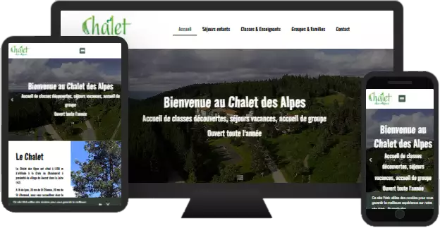 Aperçu du site web CHALET DES ALPES - vitrine réalisé par Sycow Solutions