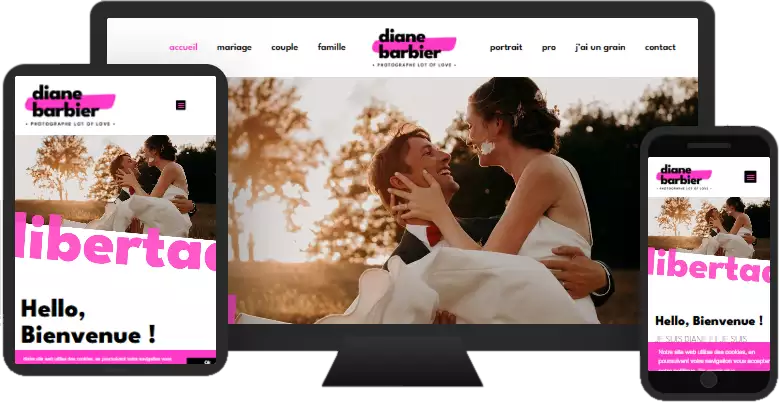 Aperçu du site web DIANE PHOTOGRAPHIE - vitrine réalisé par Sycow Solutions
