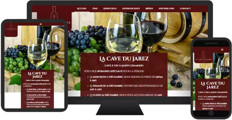 Aperçu du site web CAVE DU JAREZ - vitrine réalisé par Sycow Solutions