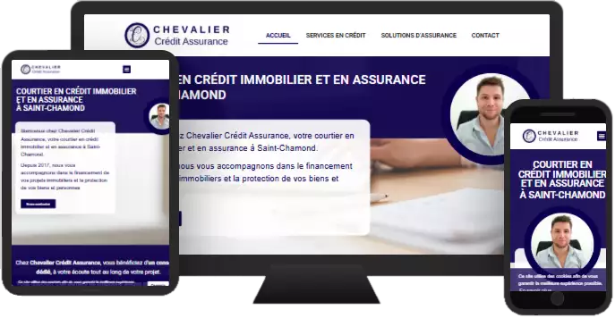 Aperçu du site web CHEVALIER CREDIT ASSURANCE - vitrine réalisé par Sycow Solutions