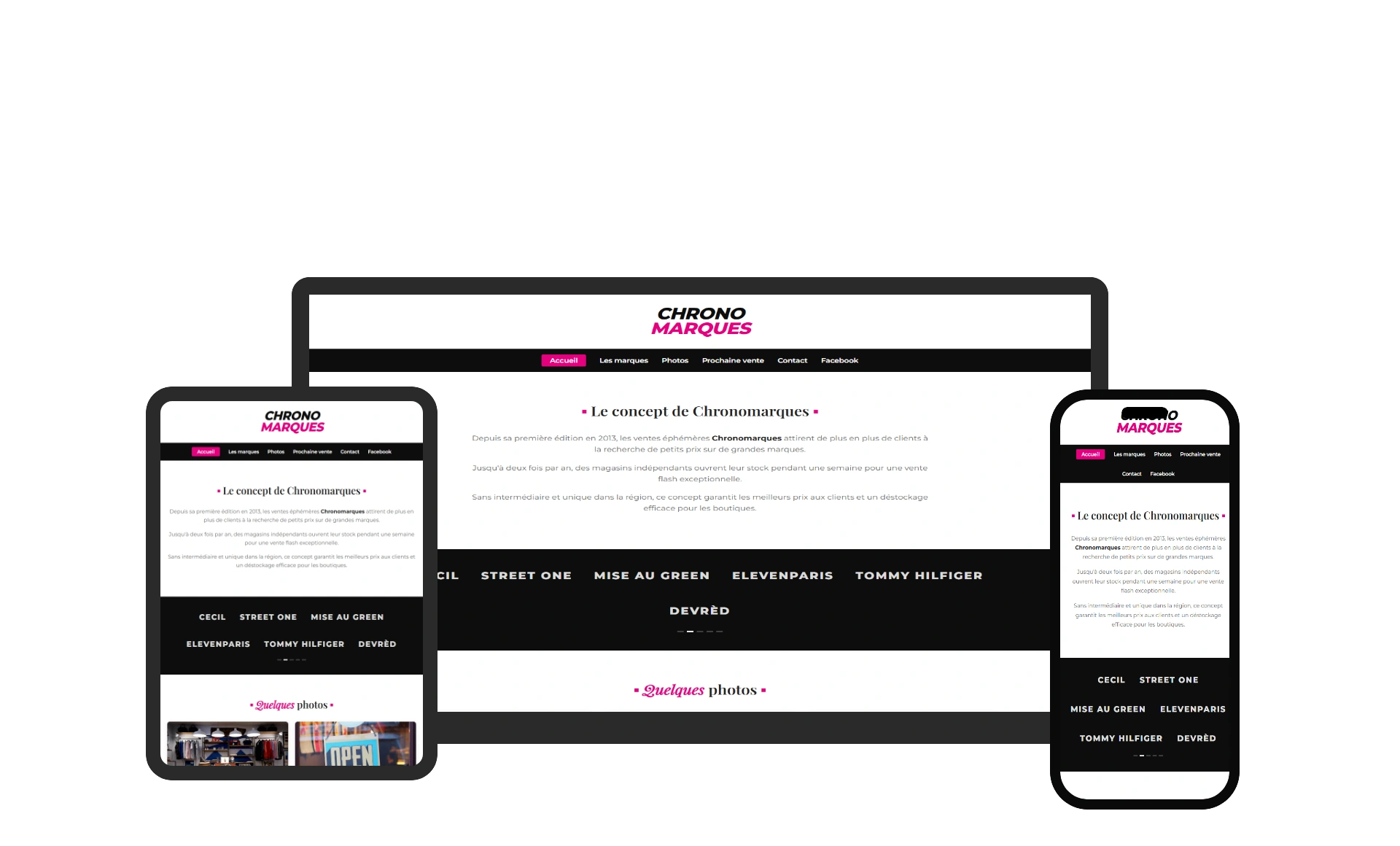 Aperçu du site web CHRONOMARQUES - vitrine réalisé par Sycow Solutions