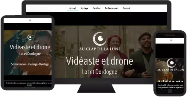 Aperçu du site web AU CLAP DE LA LUNE - vitrine réalisé par Sycow Solutions
