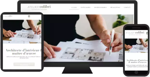 Aperçu du site web ATELIER COLIBRI ARCHITECTURE - vitrine réalisé par Sycow Solutions