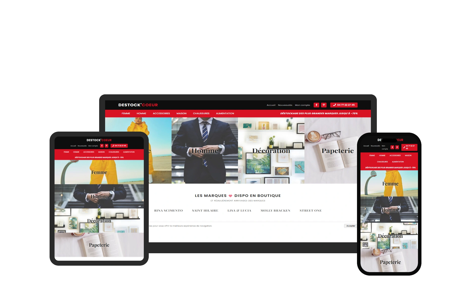 Aperçu du site DESTOCKCOEUR réalisé par Sycow Solutions