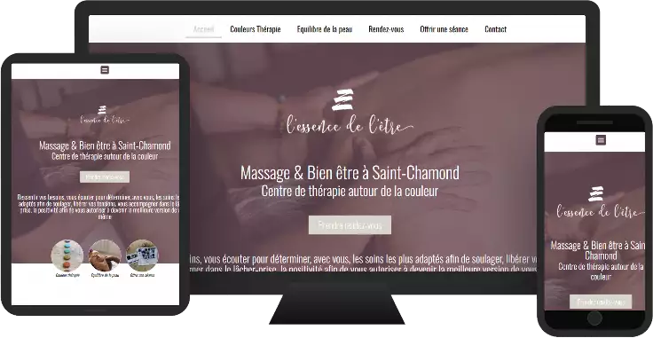 Aperçu du site web L'ESSENCE DE L'ETRE- GTLM - vitrine réalisé par Sycow Solutions