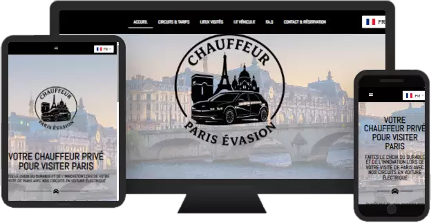 Aperçu du site web CHAUFFEUR PARIS EVASION - vitrine réalisé par Sycow Solutions