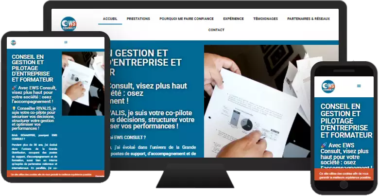 Aperçu du site web EWS CONSULT - vitrine réalisé par Sycow Solutions