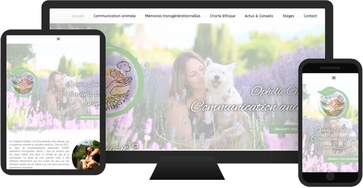 Aperçu du site web OPHELIE GODEAU - vitrine réalisé par Sycow Solutions