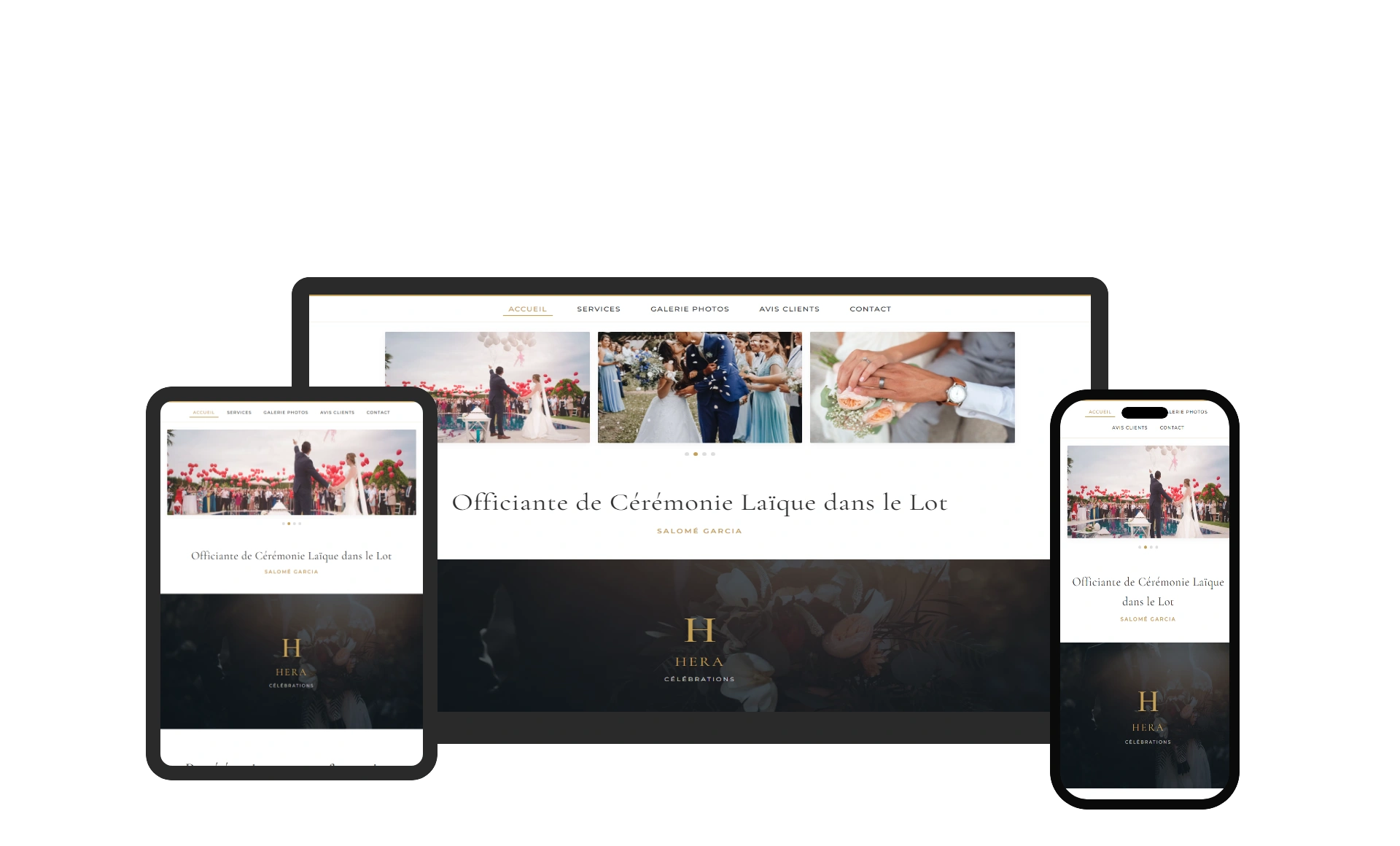 Aperçu du site web HERA CELEBRATION - vitrine réalisé par Sycow Solutions