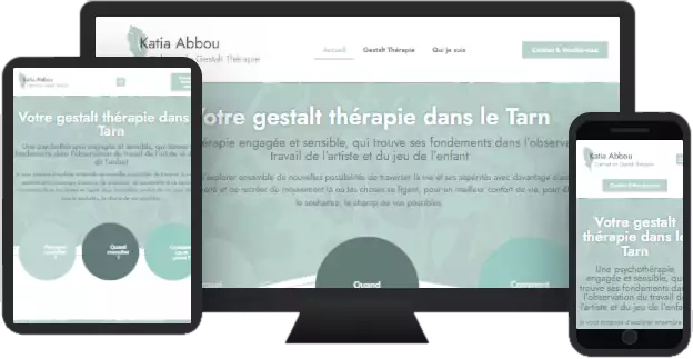 Aperçu du site web KATIA GESTALT THÉRAPIE RÉGATE - vitrine réalisé par Sycow Solutions