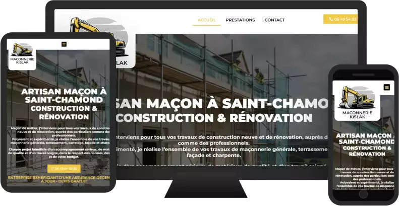 Aperçu du site web MACONNERIE KISLAK - vitrine réalisé par Sycow Solutions