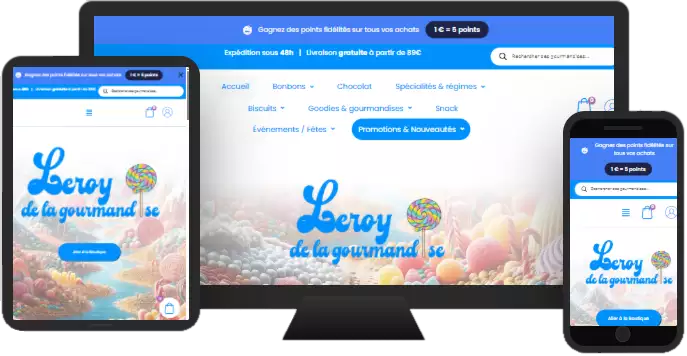 Aperçu du site web LEROYDELAGOURMANDISE - vitrine réalisé par Sycow Solutions