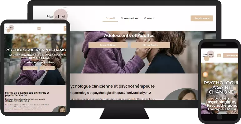 Aperçu du site web MARIE LIZÉ PSYCHOLOGUE - vitrine réalisé par Sycow Solutions