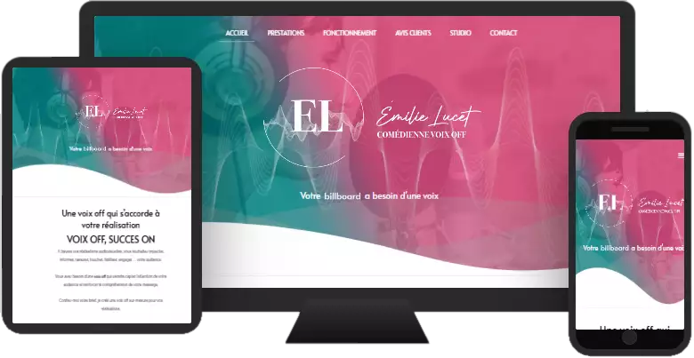 Aperçu du site web EMILIE LUCET VOIX OFF - vitrine réalisé par Sycow Solutions