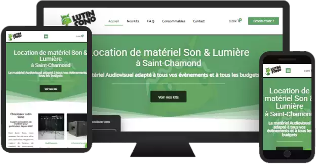 Aperçu du site web LUTIN SONO - ecommerce réalisé par Sycow Solutions