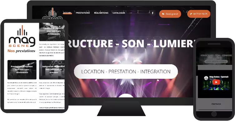Aperçu du site web MAG SCÈNE - vitrine réalisé par Sycow Solutions