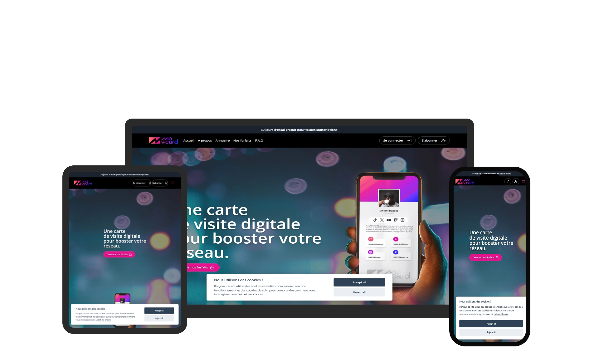Aperçu du site web MAVCARD - vitrine réalisé par Sycow Solutions