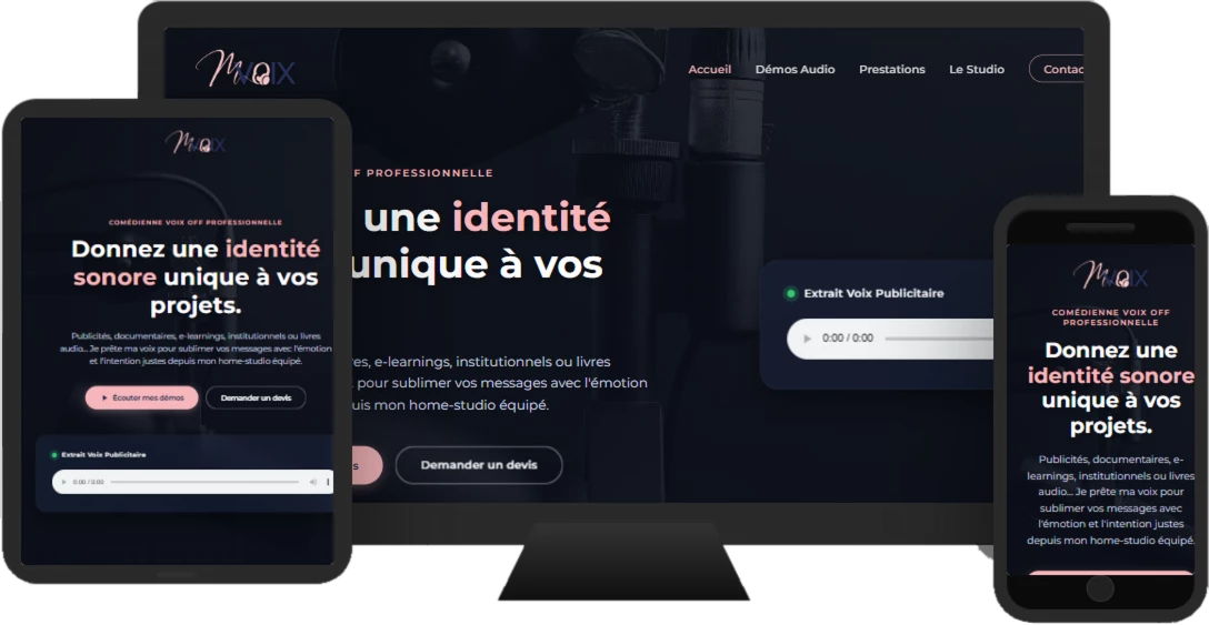 Aperçu du site web MVOIX - presentation réalisé par Sycow Solutions
