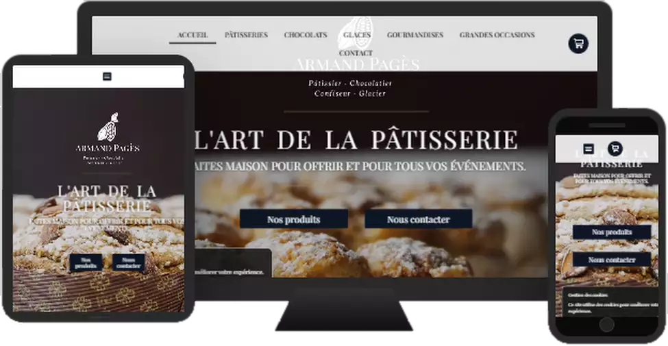 Aperçu du site web ARMAND PAGES - ecommerce réalisé par Sycow Solutions