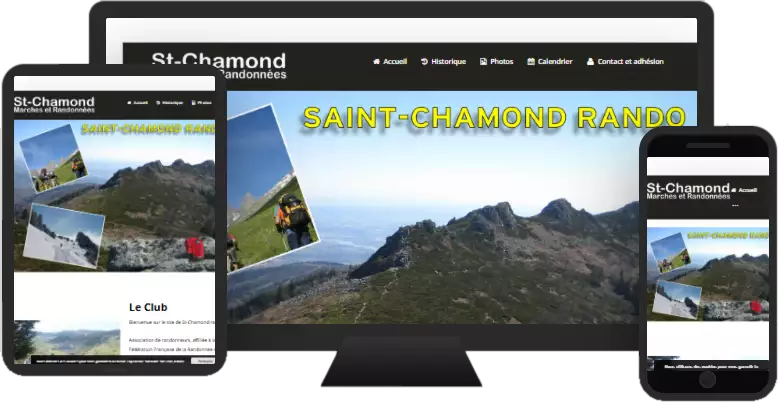 Aperçu du site web ST-CHAMOND MARCHES ET RANDONNÉES - presentation réalisé par Sycow Solutions