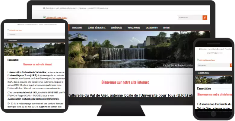 Aperçu du site web UPT VAL DE GIER - vitrine réalisé par Sycow Solutions